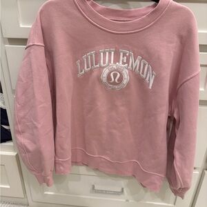 lululemon athletica Pink Embroidered Logo Crewneck Sweatshirt